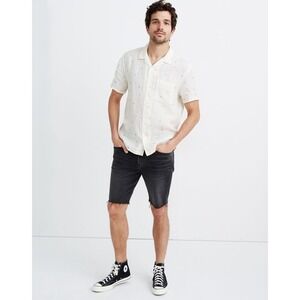 Madewell Men's Large 100% Linen Easy Camp Shirt in Setting Suns Casual Gorpcore